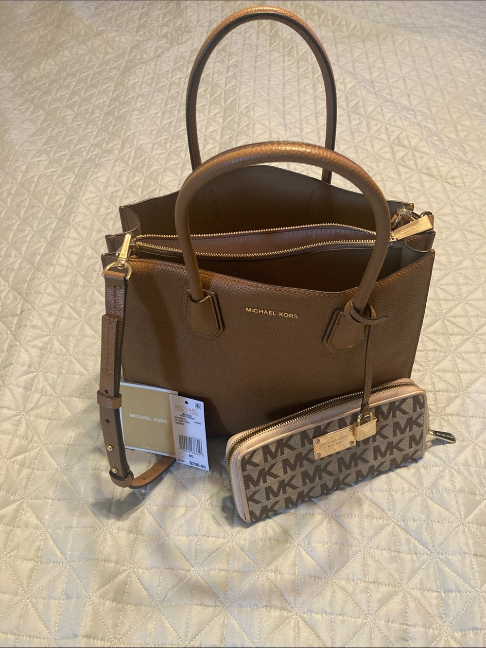 Michael Kors Brown Leather Satchel and wallet